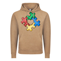 Vintage Coffee autism puzzle Vintage Hoodie - MaliasSmallBusiness