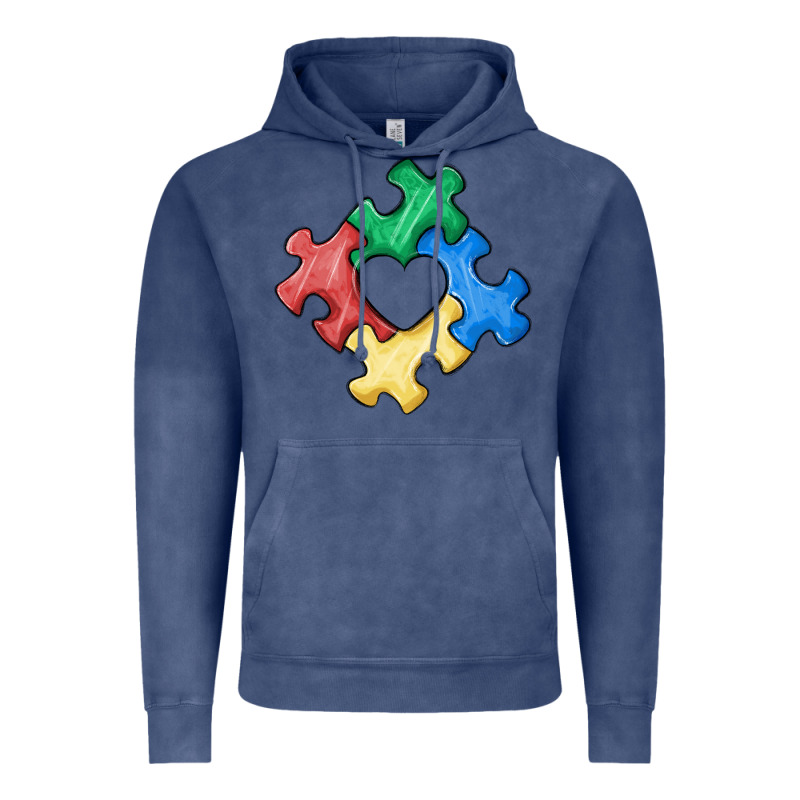 Autism Puzzle Vintage Hoodie by MaliasSmallBusiness | Teevron