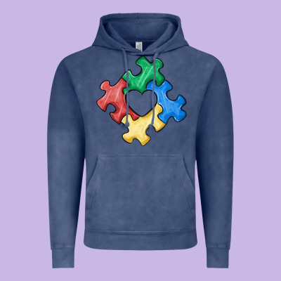 Autism Puzzle Vintage Hoodie Designed By Maliassmallbusiness