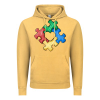 Vintage Mustard autism puzzle Vintage Hoodie - MaliasSmallBusiness