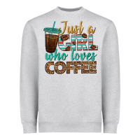 Heather Grey just a girl who loves coffee Heavyweight Sweatshirt - BundleAndBundleShop