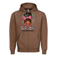 Chestnut Surgical Technologist Afro Messy Bun Zipper Hoodie - texasbilliewilder