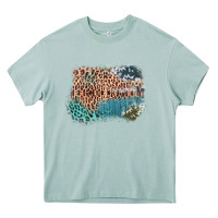 Arona Leopard Wood Cowhide Pattern Mixed Western Frame Heavy Core Tee - Bettercallsaul