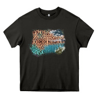 Asphalt Leopard Wood Cowhide Pattern Mixed Western Frame Heavy Core Tee - Bettercallsaul