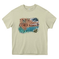 Mossy Leopard Wood Cowhide Pattern Mixed Western Frame Heavy Core Tee - Bettercallsaul