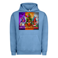 Pigment Pebble Blue happy hallothanksmas Urban Hoodie - FaDigitalArtStudio