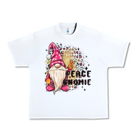 White peace gnomie Urban Heavy Tee - MaliasSmallBusiness