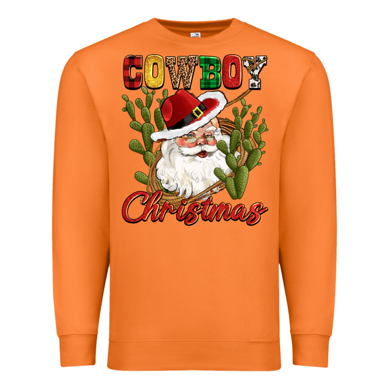 Cowboy Christmas Western Cactus Premium Sweatshirt by CowGirlArtShop | Teevron