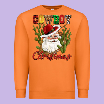 Cowboy Christmas Western Cactus Premium Sweatshirt Designed By Cowgirlartshop