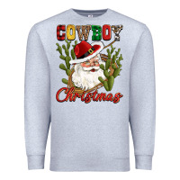 Heather Grey cowboy christmas western cactus Premium Sweatshirt - CowGirlArtShop