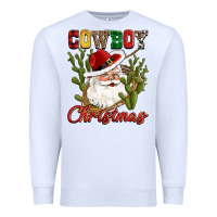 White cowboy christmas western cactus Premium Sweatshirt - CowGirlArtShop