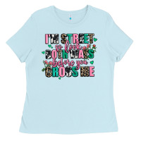 Baby Blue floral i am street so look both ways before you cr Ladies Tee - AdoDesignShop