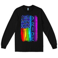 Black Pride LGBTQ+ American Flag Long Sleeve Tee - BundleAndBundleShop