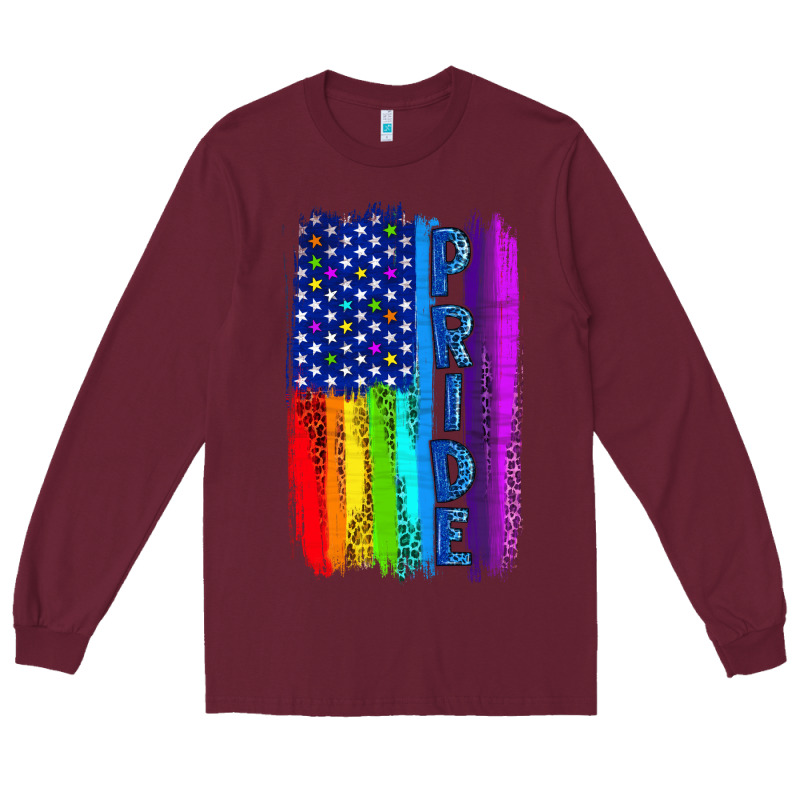 Pride Lgbtq+ American Flag Long Sleeve Tee by BundleAndBundleShop | Teevron