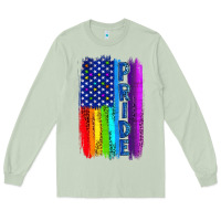 Matcha Pride LGBTQ+ American Flag Long Sleeve Tee - BundleAndBundleShop