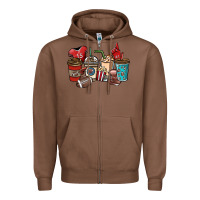 Chestnut Football coffee cups Zipper Hoodie - NancyCooperArtShop