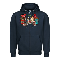 Navy Football coffee cups Zipper Hoodie - NancyCooperArtShop