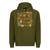 Army Green thankful blessed and kind of a mess Premium Hoodie - CowGirlArtShop