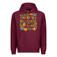 Burgundy thankful blessed and kind of a mess Premium Hoodie - CowGirlArtShop