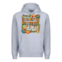 Heather Grey thankful blessed and kind of a mess Premium Hoodie - CowGirlArtShop