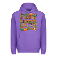 Purple thankful blessed and kind of a mess Premium Hoodie - CowGirlArtShop