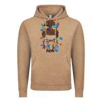 Vintage Coffee messy bun autism mom Vintage Hoodie - MaliasSmallBusiness
