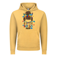 Vintage Mustard messy bun autism mom Vintage Hoodie - MaliasSmallBusiness