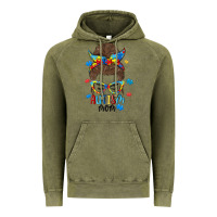 Vintage Olive messy bun autism mom Vintage Hoodie - MaliasSmallBusiness