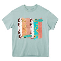 Arona Western Cowhide Sunflower Jute Glitter Farm Life Brush Stroke Heavy Core Tee - Bettercallsaul