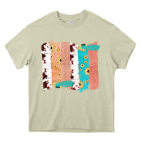 Mossy Western Cowhide Sunflower Jute Glitter Farm Life Brush Stroke Heavy Core Tee - Bettercallsaul