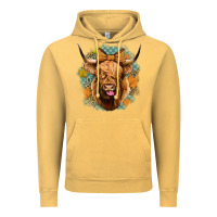 Vintage Mustard fall highland cow Vintage Hoodie - Jasminsmagicworld