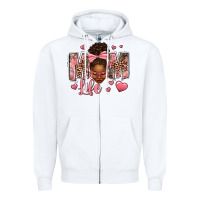 White Afro Messy Bun Mom Life Zipper Hoodie - texasbilliewilder