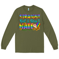 Army Green LGBTQ+ Straight But I Don't Hate Long Sleeve Tee - BundleAndBundleShop