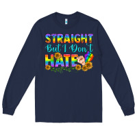 Navy LGBTQ+ Straight But I Don't Hate Long Sleeve Tee - BundleAndBundleShop