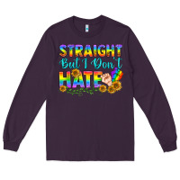 Plum LGBTQ+ Straight But I Don't Hate Long Sleeve Tee - BundleAndBundleShop
