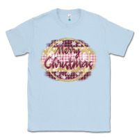Dusty Blue merry christmas pink Classic Tee - MaliasSmallBusiness