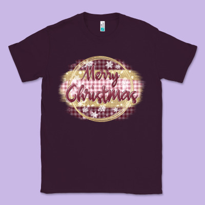 Merry Christmas Pink Classic Tee Designed By Maliassmallbusiness