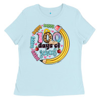 Baby Blue happy 100 days of school Ladies Tee - Artiststas