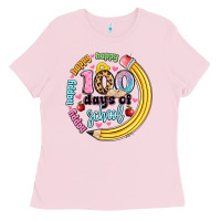 Bubblegum Pink happy 100 days of school Ladies Tee - Artiststas