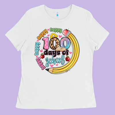 Happy 100 Days Of School Ladies Tee Designed By Artiststas