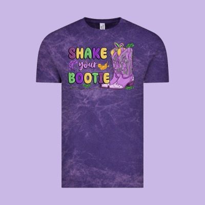 Shake Your Bootie Mardi Gras Vintage Tee Designed By Maliassmallbusiness