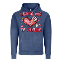 Vintage Denim leave me tf alone valentines day Vintage Hoodie - MaliasSmallBusiness