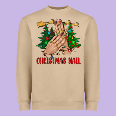 Christmas Nail Bbs Heavyweight Sweatshirt Designed By Bundleandbundleshop