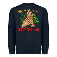 Navy christmas nail bbs Heavyweight Sweatshirt - BundleAndBundleShop