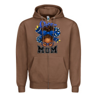 Chestnut Cheer Mom Afro Messy Bun Zipper Hoodie - texasbilliewilder