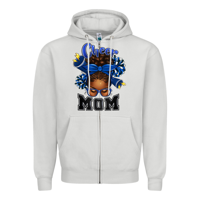 Cheer Mom Afro Messy Bun Zipper Hoodie by texasbilliewilder | Teevron