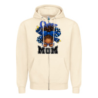 Sandshell Cheer Mom Afro Messy Bun Zipper Hoodie - texasbilliewilder