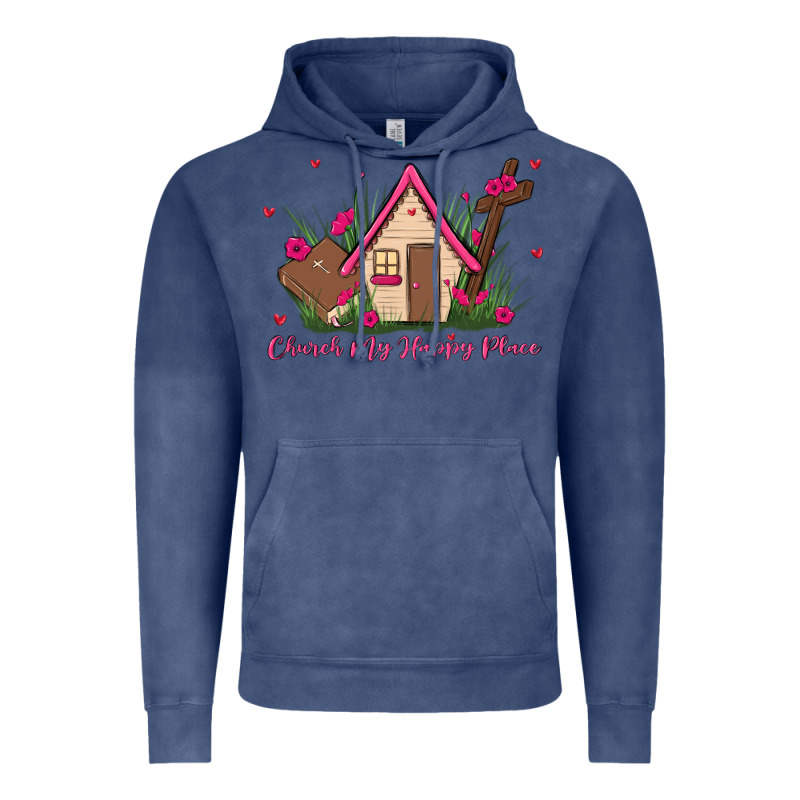 Church Is My Happy Place Vintage Hoodie by MaliasSmallBusiness | Teevron