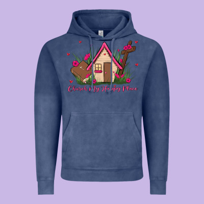 Church Is My Happy Place Vintage Hoodie Designed By Maliassmallbusiness