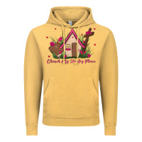 Vintage Mustard church is my happy place Vintage Hoodie - MaliasSmallBusiness